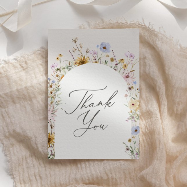 Carte De Remerciements Baby shower Fleur sauvage bébé en fleurs printemps (Créateur téléchargé)