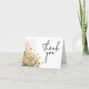 Carte De Remerciements Baby shower Fleur sauvage de maman à Bee