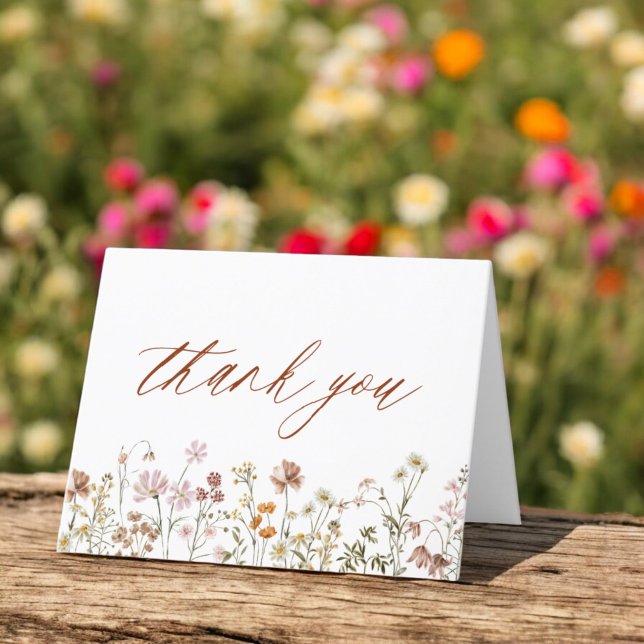 Carte De Remerciements Baby shower fleur sauvage en fleurs (Créateur téléchargé)