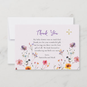 Carte De Remerciements Baby Shower Fleurs sauvages chrétiennes orthodoxes