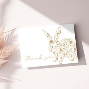Carte De Remerciements Baby shower floral de Pâques de printemps