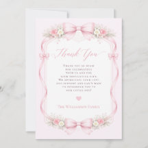 Baby Shower Floral Élégant Nœud Papillon Rose Coqu