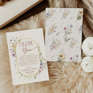 Carte De Remerciements Baby shower Floral en terre cuite rustique