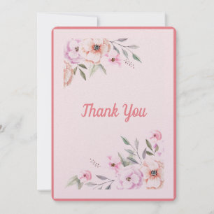 Carte De Remerciements Baby shower floral rose