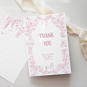 Carte De Remerciements Baby shower floral rose