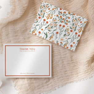 Carte De Remerciements Baby shower floral Super rétro moderne
