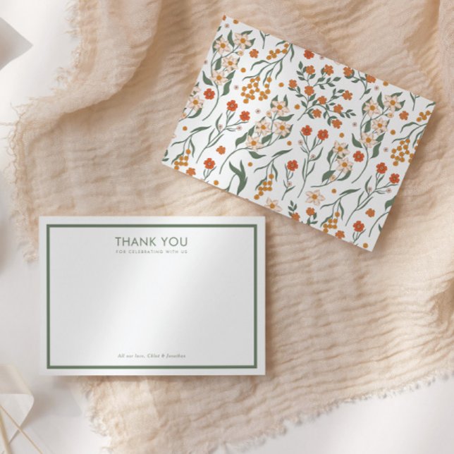 Carte De Remerciements Baby shower floral Super rétro moderne (Créateur téléchargé)