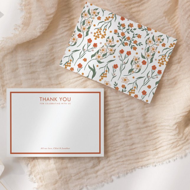 Carte De Remerciements Baby shower floral Super rétro moderne (Créateur téléchargé)