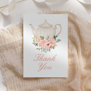 Carte De Remerciements Baby shower Floral Tea Party