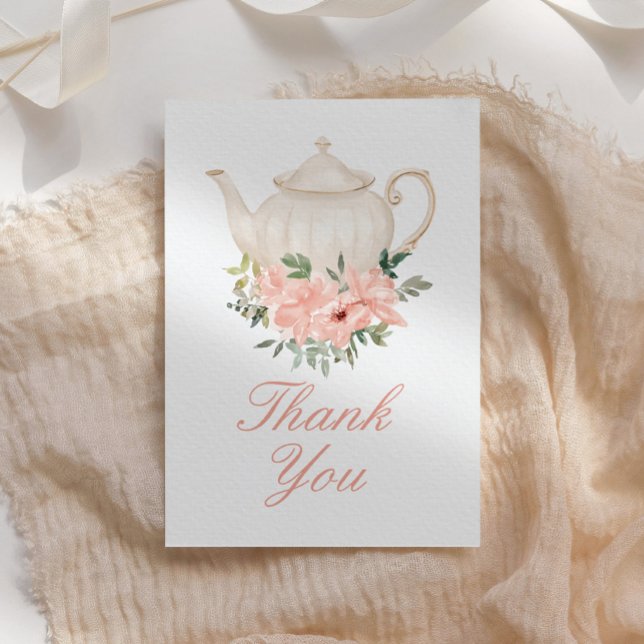 Carte De Remerciements Baby shower Floral Tea Party (Créateur téléchargé)