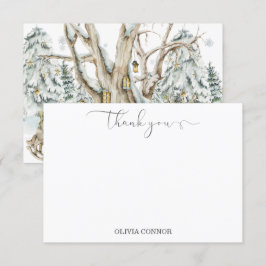 Carte De Remerciements Baby shower forestier des bois d'hiver