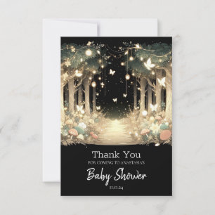 Carte De Remerciements Baby shower Forêt Enchantée Magique