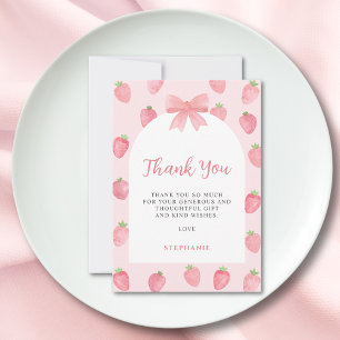 Carte De Remerciements Baby Shower Fraise