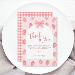 Carte De Remerciements Baby Shower Fraise 