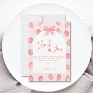 Carte De Remerciements Baby shower fraise 