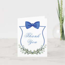 Carte De Remerciements Baby shower Garçon à poitrine bleue Eucalyptus