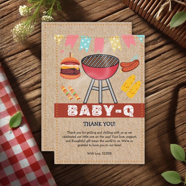 Carte De Remerciements Baby shower Grill pour bébé (Créateur téléchargé)
