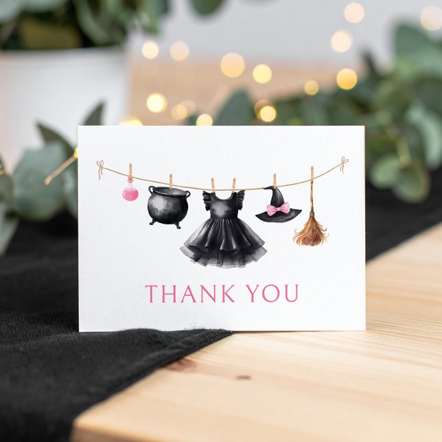 Carte De Remerciements Baby shower Halloween de sorcière (Créateur téléchargé)