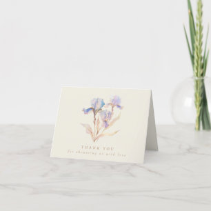 Carte De Remerciements Baby shower Iris aquarelle