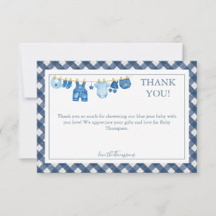 Carte De Remerciements Baby Shower Jean Bleu