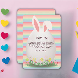 Carte De Remerciements Baby shower lapin aux oeufs de Pâques Pastel