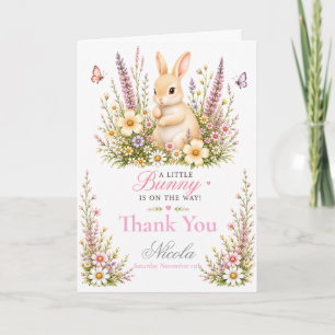 Carte De Remerciements Baby Shower Lapin Bébé