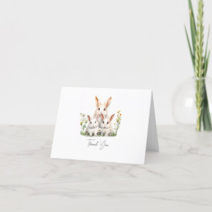 Carte De Remerciements Baby shower lapin neutre pour les femmes