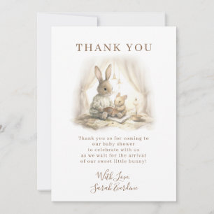 Carte De Remerciements Baby shower lapin neutre pour les femmes