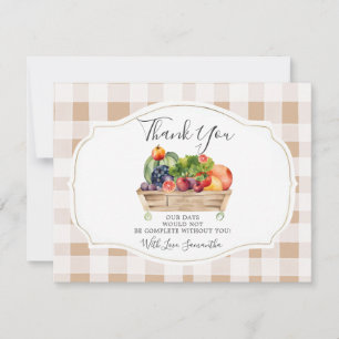Carte De Remerciements Baby shower Légume du marché agricole cultivé loca