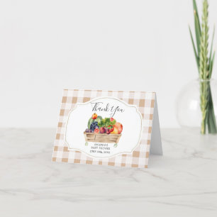 Carte De Remerciements Baby shower Légume du marché agricole cultivé loca