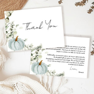 Carte De Remerciements Baby shower Little Citrouille Blue Boys