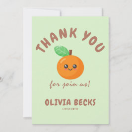 Carte De Remerciements Baby Shower Little Cutie Orange