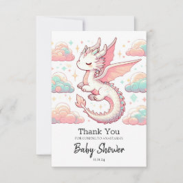 Carte De Remerciements Baby shower Majestic Adorable Dragon