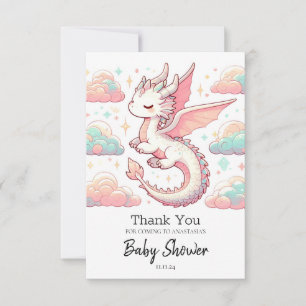 Carte De Remerciements Baby shower Majestic Adorable Dragon