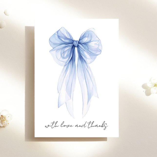 Carte De Remerciements Baby Shower Mariage Arc-en-Ciel Bleu Coquette (Créateur téléchargé)