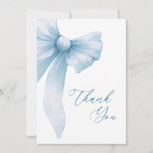 Carte De Remerciements Baby Shower Mariage Ruban Bleu Coquette