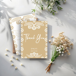 Carte De Remerciements Baby shower mexicain beige Cielito lindo