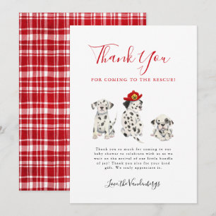 Carte De Remerciements Baby shower mignon pompier Chipies