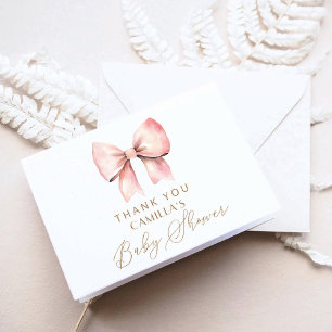 Carte De Remerciements Baby shower minimaliste de fille de la corne rose
