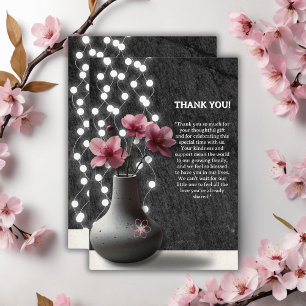 Carte De Remerciements Baby shower minimaliste de fleurs de cerisier