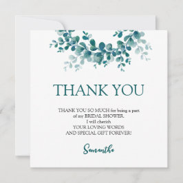 Carte De Remerciements Baby Shower minimaliste eucalyptus