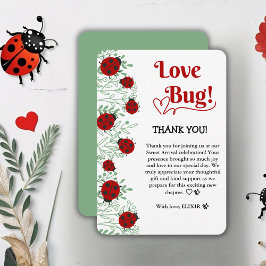 Carte De Remerciements Baby shower minimaliste Love Bug