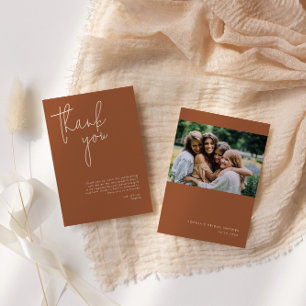 Carte De Remerciements Baby Shower Minimaliste Terracotta