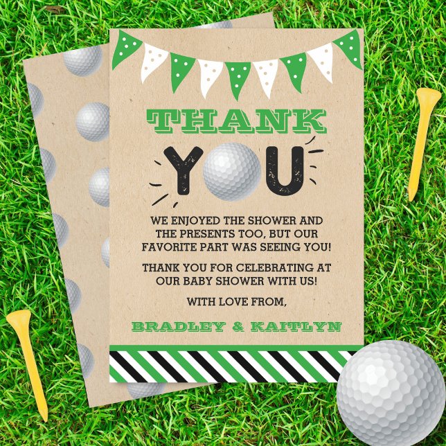 Carte De Remerciements Baby Shower Mixte sur le thème de Golf (Créateur téléchargé)