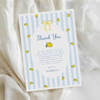 Carte De Remerciements Baby-Shower Mixte Thème Citron