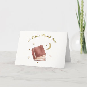 Carte De Remerciements Baby shower moderne Boho Book Moon Star