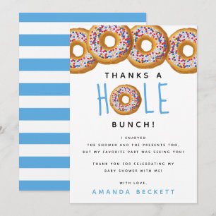 Carte De Remerciements Baby shower moderne Donut Boys saupoudrer
