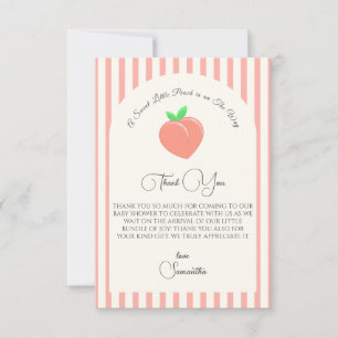 Carte De Remerciements Baby shower moderne Sweet Little Peach