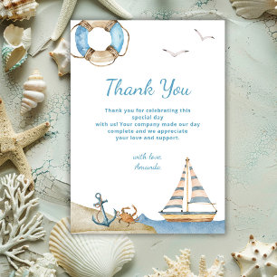 Carte De Remerciements Baby shower Nautical Boy