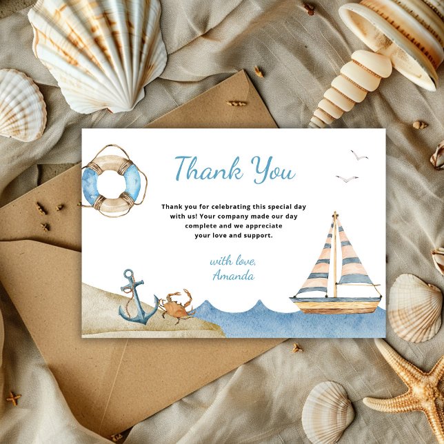 Carte De Remerciements Baby shower Nautical Boy (Créateur téléchargé)